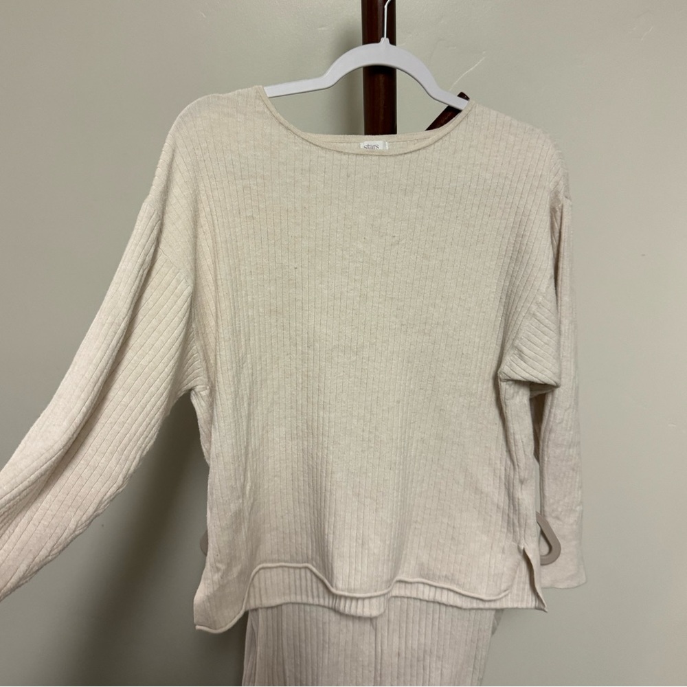 Cream Ribbed Matching Set. Size XL Women’s.